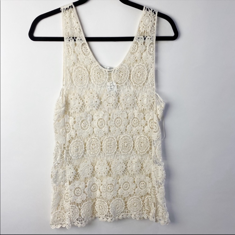 Anthro Solitaire Ravi Khosla Crochet Tank Top S